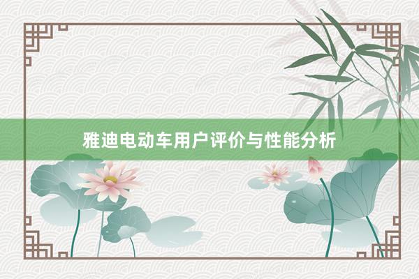 雅迪电动车用户评价与性能分析
